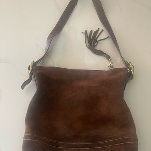 Coach adjustable strap suede bag